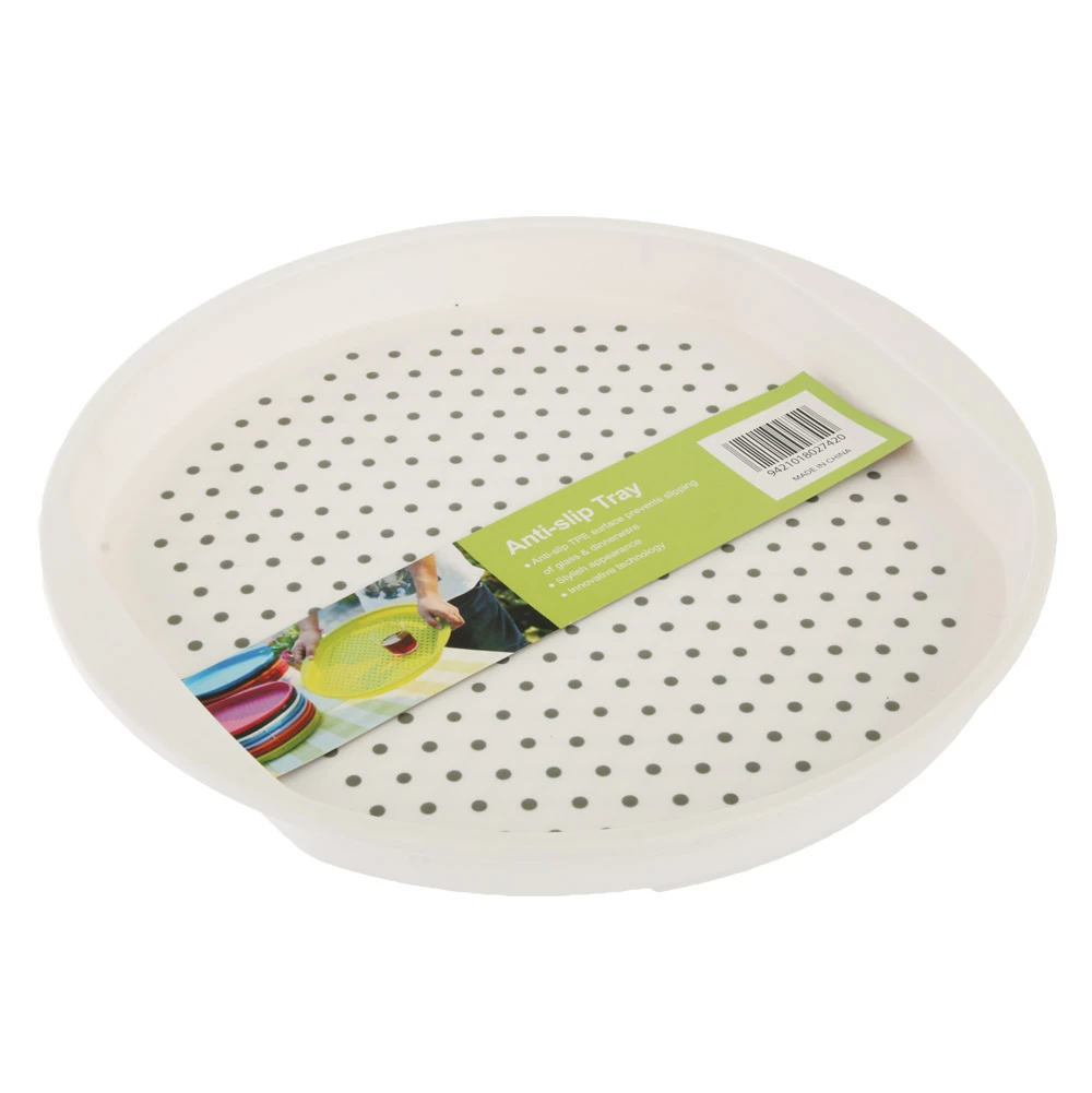 White Label Round Non-Slip Serving Tray 32.5cm - Assorted Colours 3 White Label Round Non-Slip Serving Tray 32.5cm - Assorted Colours - Image 3