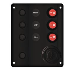 White Label Wave 3-Way LED Switch Panel With Circuit Breakers