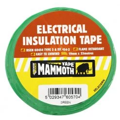 White Label Electrical Insulation Tape Green 19mm X 33m