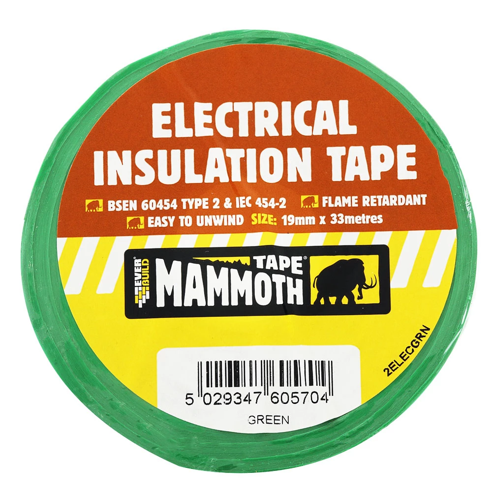 White Label Electrical Insulation Tape Green 19mm X 33m 1 White Label Electrical Insulation Tape Green 19mm X 33m