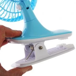 White Label Clip-On Mini USB Fan With LED Light Blue 2.5W -White Label Sales Store 110201 10