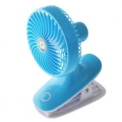 White Label Clip-On Mini USB Fan With LED Light Blue 2.5W -White Label Sales Store 110201 8