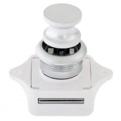 White Label Push Button Cabinet Latch - Satin