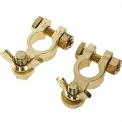 White Label Battery Terminal - Brass 1 Pair