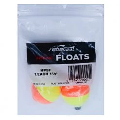 White Label Plastilite Round Bobber Float Red/Yellow 1 1/2in Qty 2