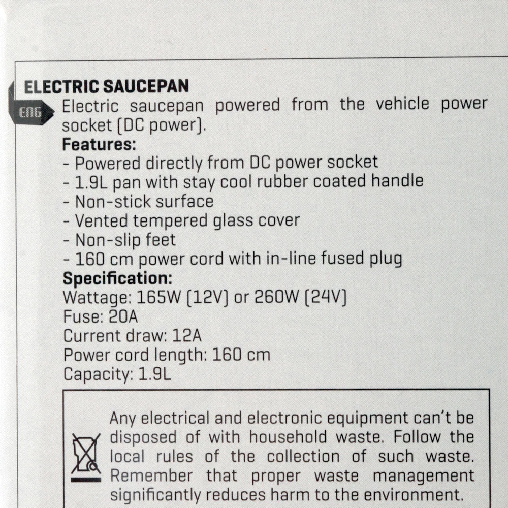 White Label Electric Saucepan 12VDC - Battery Clips 3 White Label Electric Saucepan 12VDC - Battery Clips - Image 3