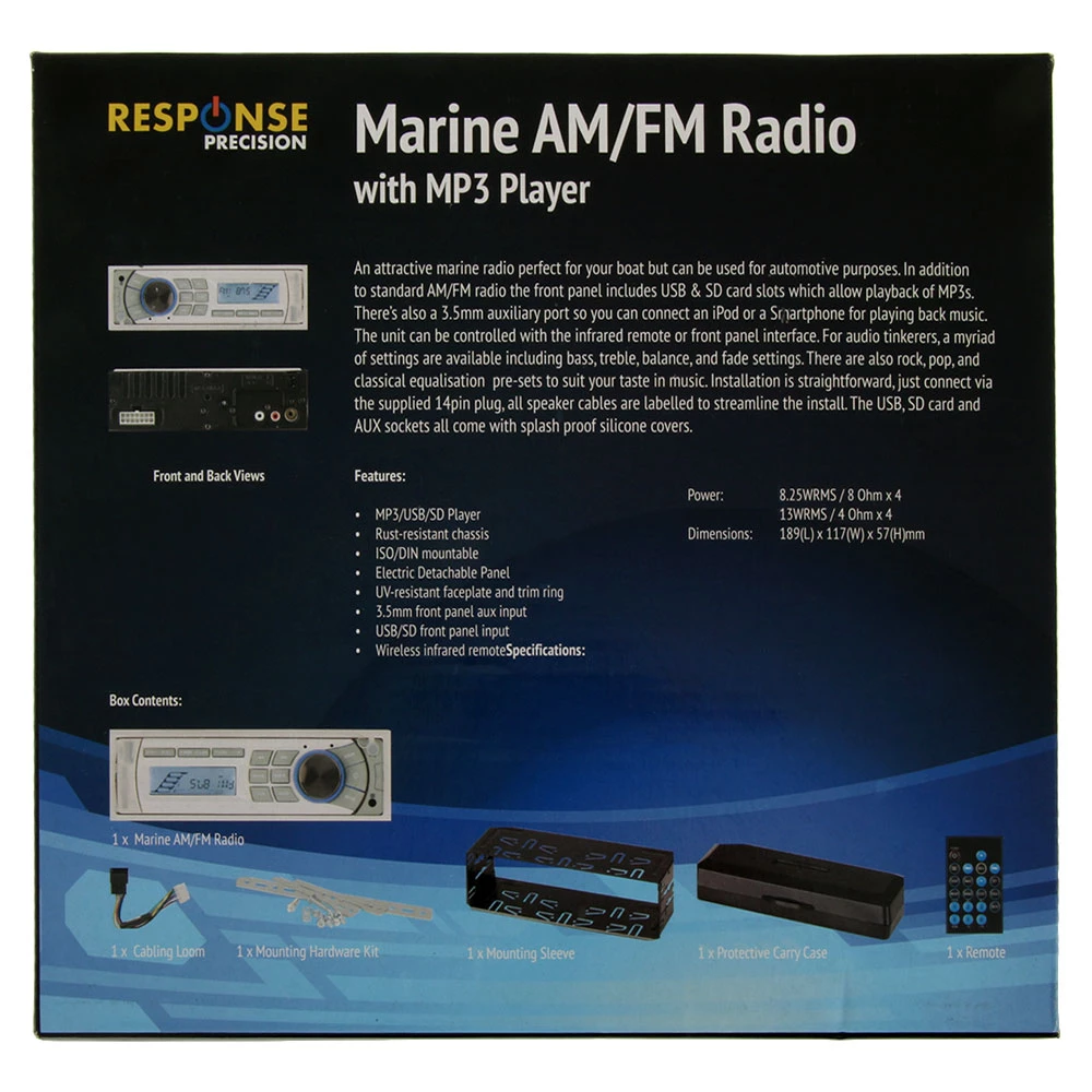 White Label Marine AM/FM/MP3 Stereo Head Unit With Remote 2 White Label Marine AM/FM/MP3 Stereo Head Unit With Remote - Image 2