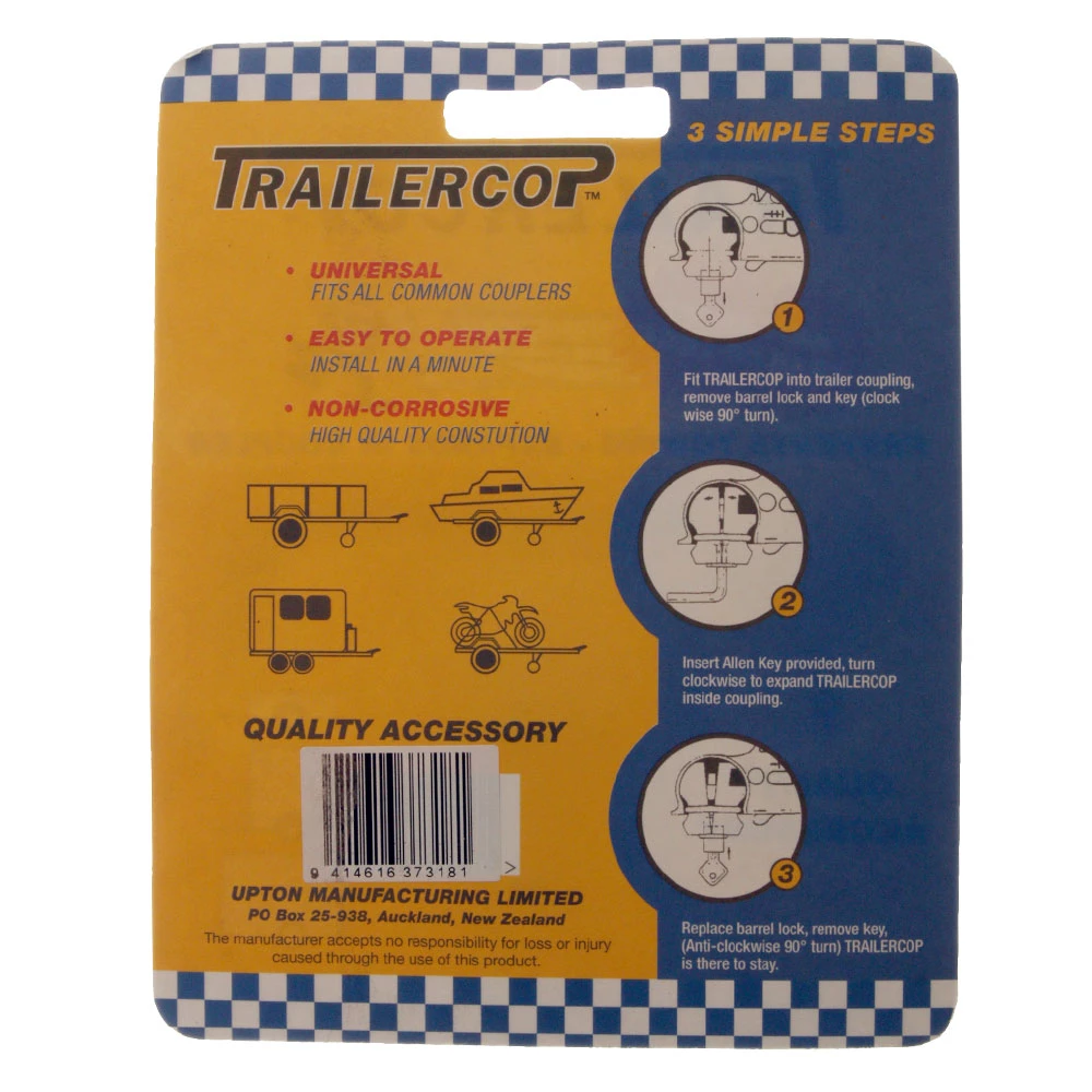 White Label Trailer Cop Anti-Theft Coupling Lock 50mm 1 White Label Trailer Cop Anti-Theft Coupling Lock 50mm