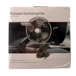 White Label Oscillating Fan With Clamp 12V 15cm