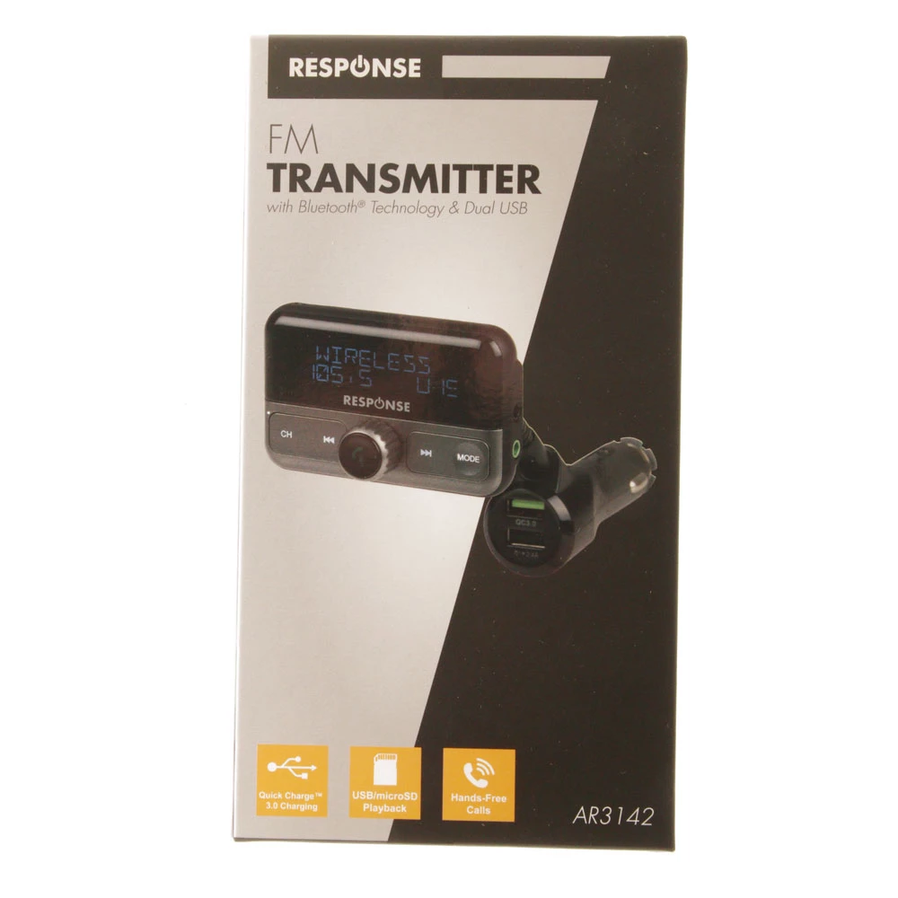 White Label FM Transmitter With Bluetooth And Qualcomm Quick Charge 3.0 USB 1 White Label FM Transmitter With Bluetooth And Qualcomm Quick Charge 3.0 USB