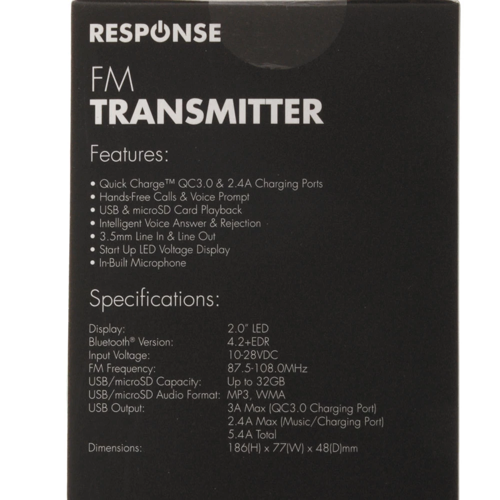 White Label FM Transmitter With Bluetooth And Qualcomm Quick Charge 3.0 USB 3 White Label FM Transmitter With Bluetooth And Qualcomm Quick Charge 3.0 USB - Image 3