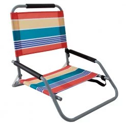 White Label Folding Beach Chair Steel Frame With Carry Strap