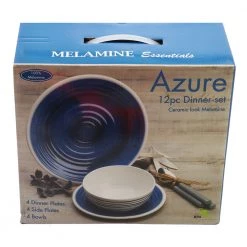 White Label Azure Melamine Dinner Set Qty 12