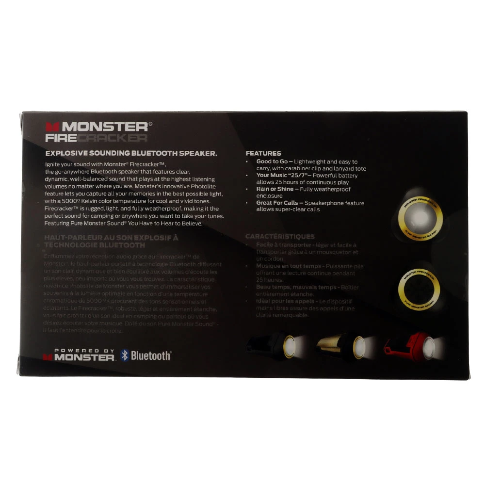 White Label Monster Firecracker Shockproof Bluetooth Speaker Black 2 White Label Monster Firecracker Shockproof Bluetooth Speaker Black - Image 2