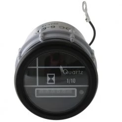 White Label VA Series 90-Degree Hour Meter Gauge 52mm Black