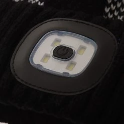 White Label Rechargeable LED Beanie With Pompom Black/White -White Label Sales Store 176929 4 n 1