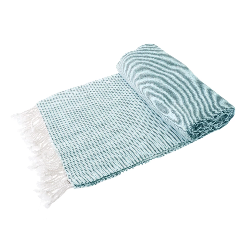 White Label Fouta Hammam Towel Blue 100 X 200cm 2 White Label Fouta Hammam Towel Blue 100 X 200cm - Image 2