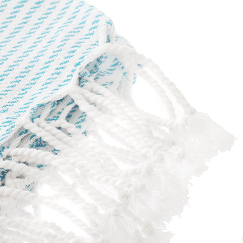White Label Fouta Hammam Towel Blue 100 X 200cm 5 White Label Fouta Hammam Towel Blue 100 X 200cm - Image 5