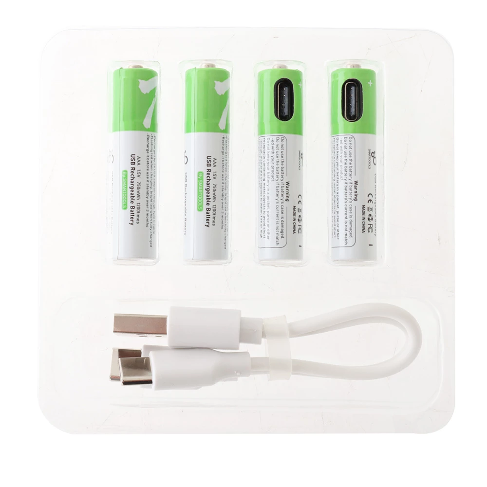 White Label USB Rechargeable AAA Lithium Battery 1.5V 4-pack 4 White Label USB Rechargeable AAA Lithium Battery 1.5V 4-pack - Image 4