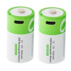 White Label USB Rechargeable C Lithium Battery 1.5V 2-Pack -White Label Sales Store 182507 5 n
