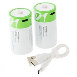 White Label USB Rechargeable D Lithium Battery 2-Pack -White Label Sales Store 182508 3 n