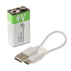 White Label USB Rechargeable 9V Lithium Battery