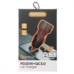 White Label Vehicle Fast Charger For USB And Type-C Cables 20w 12v Or 24v