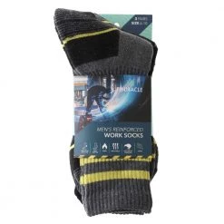 White Label Mens Reinforced Work Socks 3-Pack Size 11-13