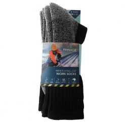 White Label Mens Steel Cap Work Socks 2-Pack Size 6-10