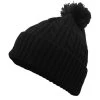 White Label Womens Cable Knit And Pom Pom Beanie