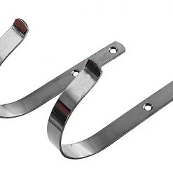 White Label Lifebuoy Holder Stainless Steel J Hook - Pair