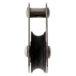 White Label Stainless Steel Single Block With Black Nylon Sheave - Rivet