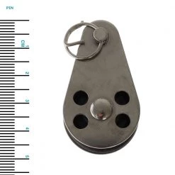 White Label Stainless Steel Single Block With Single Black Nylon Sheave - Pin