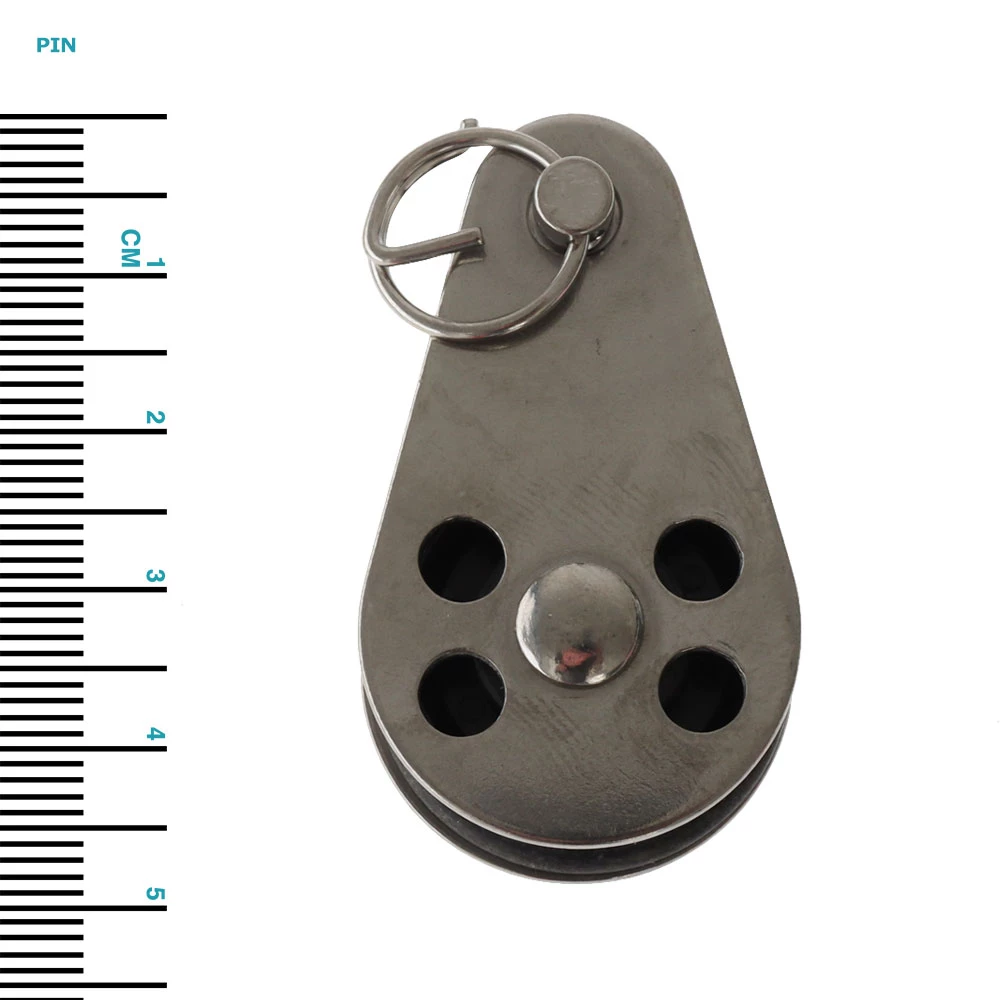 White Label Stainless Steel Single Block With Single Black Nylon Sheave - Pin 1 White Label Stainless Steel Single Block With Single Black Nylon Sheave - Pin