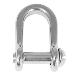 White Label Pressed Stainless Steel Slotted Pin D Shackles - 6mm Qty 1 Packaged