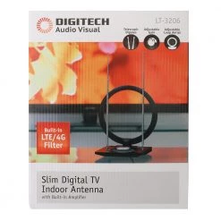 White Label Slim Digital TV Indoor Antenna With Amplifier
