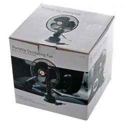 White Label Portable Oscillating Fan With Suction Mount Bracket 12VDC