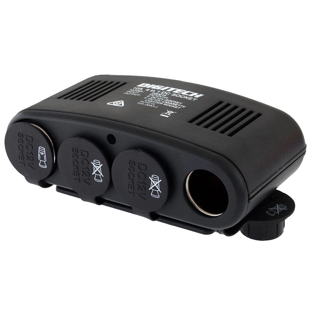 White Label 12VDC Car Cigarette Lighter Socket 4-Way Splitter With USB Port 2 White Label 12VDC Car Cigarette Lighter Socket 4-Way Splitter With USB Port - Image 2