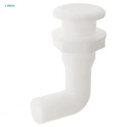 White Label Thru Hull Skin Fitting With 90 Degree Elbow White