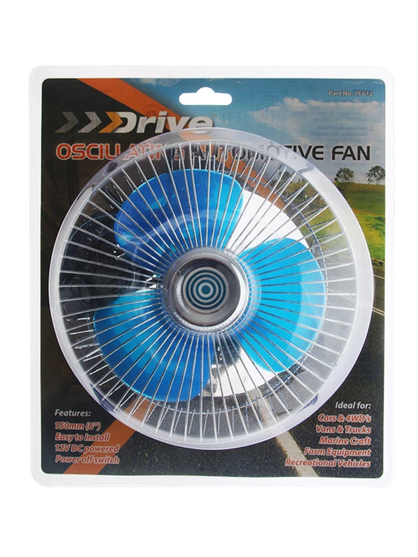 White Label Round Oscillating Single Speed Car Fan 6in 12V 2 White Label Round Oscillating Single Speed Car Fan 6in 12V - Image 2