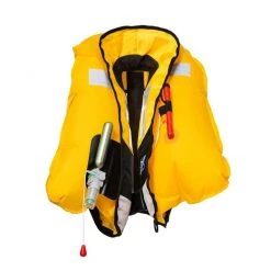 White Label Manual Inflatable Fishing Lifejacket With Reflectors 150N Adult Yellow/Black -White Label Sales Store 4 8 8