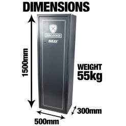 White Label Gun Locker Maxx Double Strength Cat A 10 Gun Safe 1500 X 500 X 300mm -White Label Sales Store 501061 14