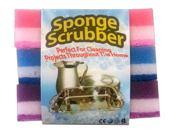 White Label Sponge Scouring Pad 3pc Pack 1 White Label Sponge Scouring Pad 3pc Pack