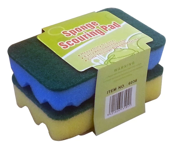 White Label Sponge Scouring Pad 2pc Pack 1 White Label Sponge Scouring Pad 2pc Pack