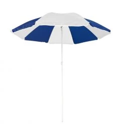 White Label Summer Beach Umbrella Blue And White 180cm