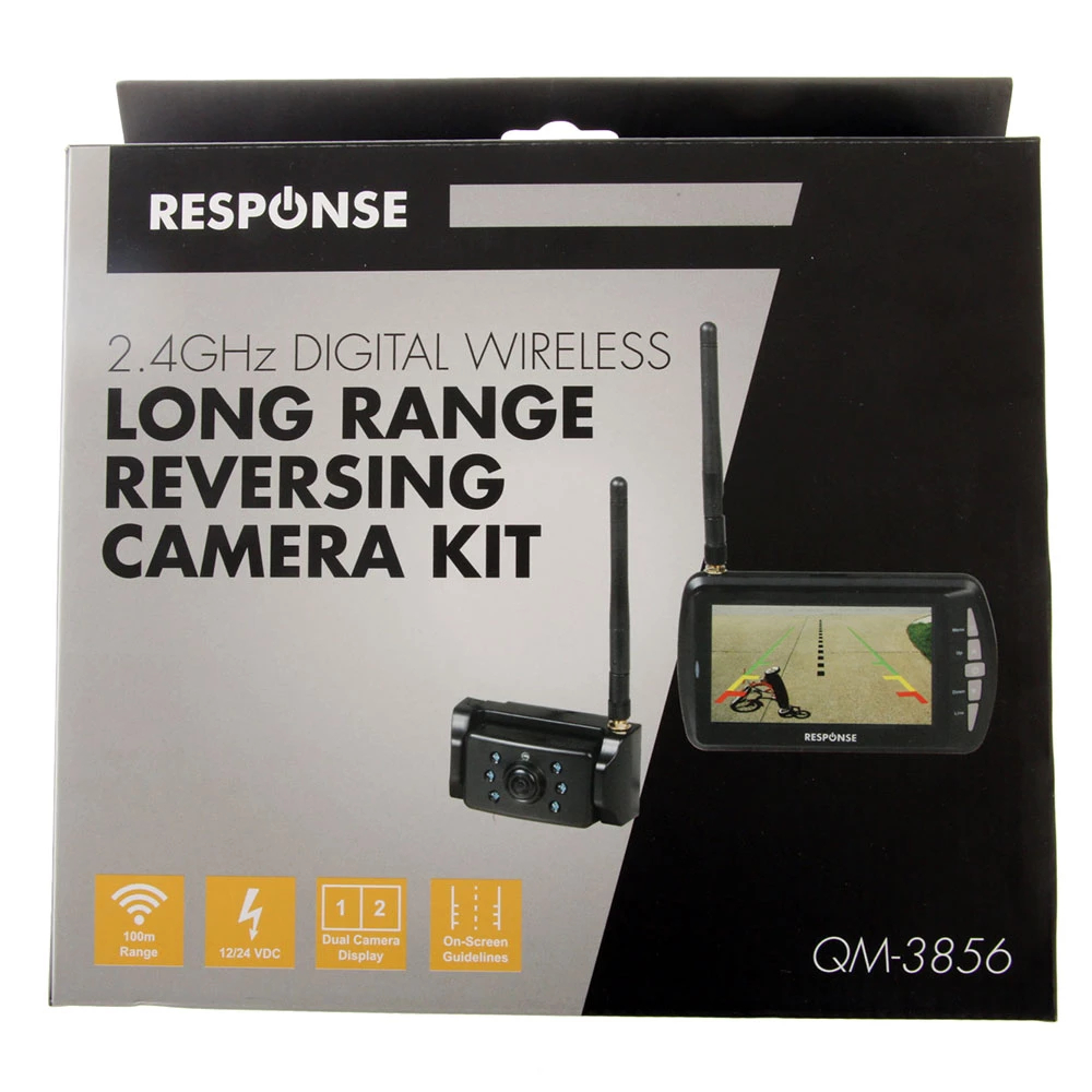 White Label QM-3856 Digital Wireless Long Range Reversing Camera Kit 4.3in 1 White Label QM-3856 Digital Wireless Long Range Reversing Camera Kit 4.3in