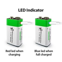 White Label USB Rechargeable 9V Lithium Battery -White Label Sales Store 9vbatt1.4