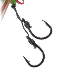 White Label Replacement Assist Hook With Skirt 1/0 Red/Green