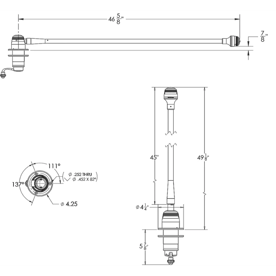 White Label Manual Hand-Crank Retractable Mount With Stern Light 2 White Label Manual Hand-Crank Retractable Mount With Stern Light - Image 2