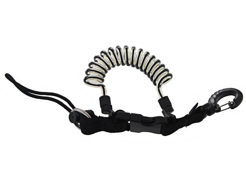 White Label Spearfishing BCD Bungee Coil Lanyard 1 White Label Spearfishing BCD Bungee Coil Lanyard